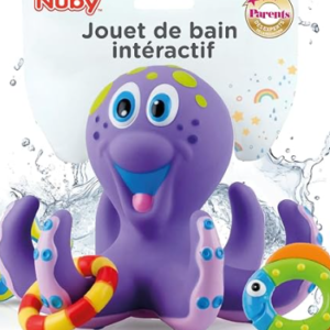 Nuby - Baby Bath Toy - Interactive Floating Octopus with Bath Rings